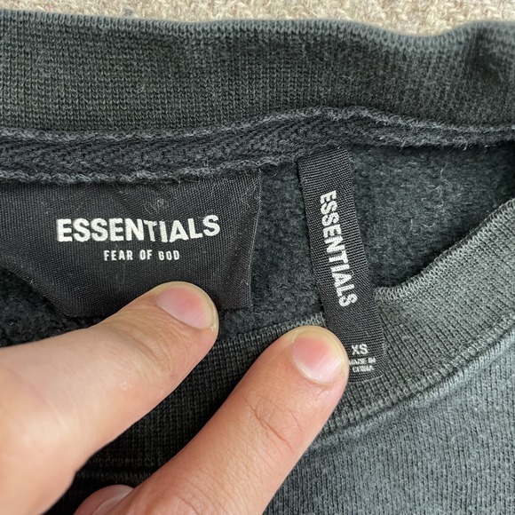 ESSENTIALS fear of god sweatshirt mens XS Black streetwear - Picture 5 of 10